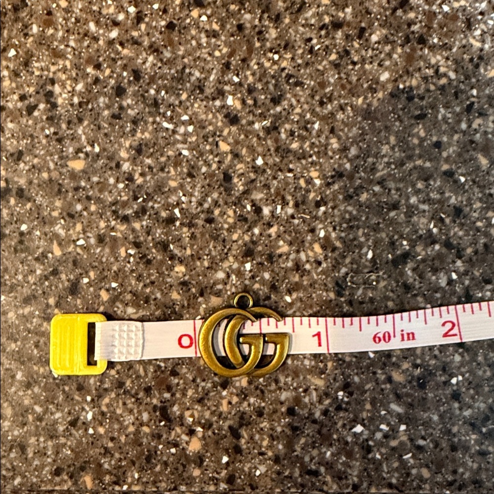 gg bronze marble golden Pendant Necklace - Picture 3 of 4
